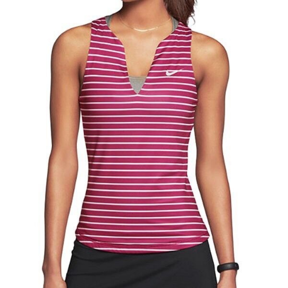 Nike Dri-Fit Pure Tennis Tank striped pink, purple, white women's Size S
